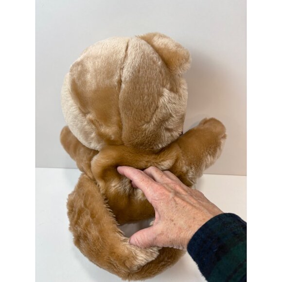VTG Chosun Teddy Bear Stuffed Animal 18" Back Pocket  Brown Plaid Bowtie Feet - Picture 4 of 5
